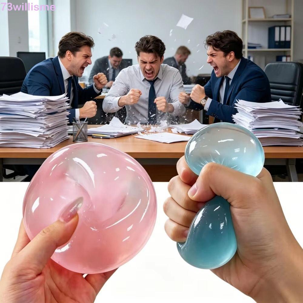 WILLISME Dầu dừa Squishy Ball, Bóng tăng chậm trong suốt Đồ chơi bóp nhanh, Quà tặng Clear Jelly Blu