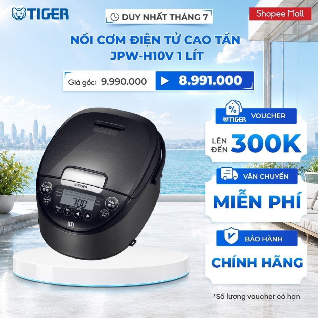 Nồi Cơm Điện Tử Cao Tần Tiger JPW-H10V 1 lít - Hàng chính hãng