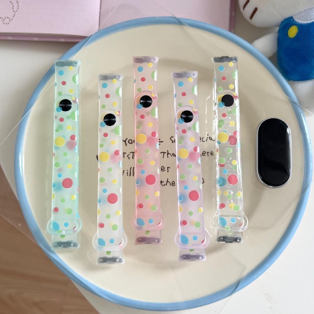 Dành Cho Xiaomi Watch 8 9 Pro Redmi Watch 4 5 6 Sweet Pastel Chấm Bi Thoáng Khí Trong Suốt Dây Đeo S