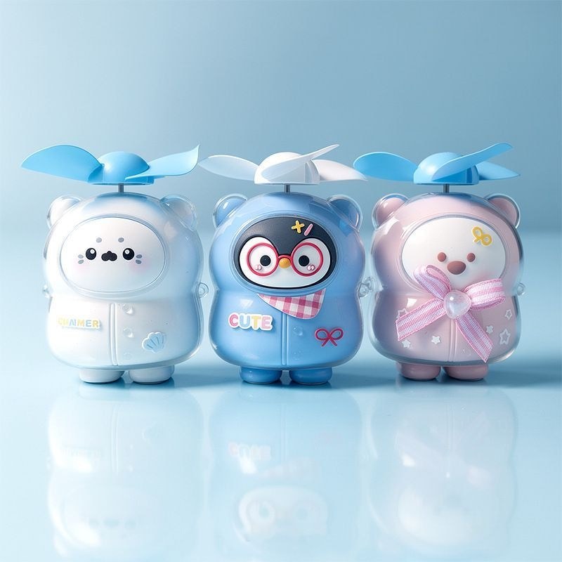Mùa Hè 2026 Phong Cách Mới Hoạt Hình Dễ Thương Ngộ nghĩnh Nhỏ Quạt Sạc USB Di Động Quạt Mini Để Bàn 