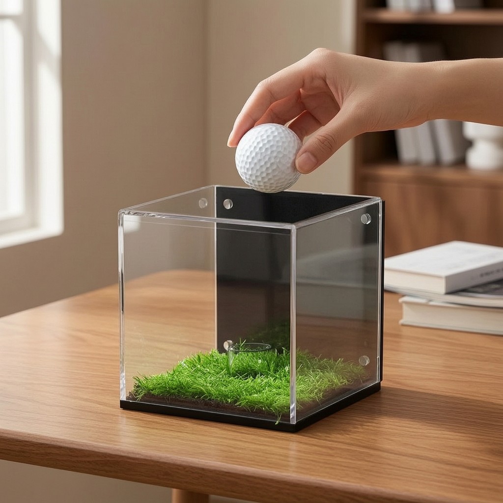 Hộp trưng bày bóng golf Hộp trưng bày bóng golf Acrylic để bàn trong suốt cho người sưu tập, Phòng c