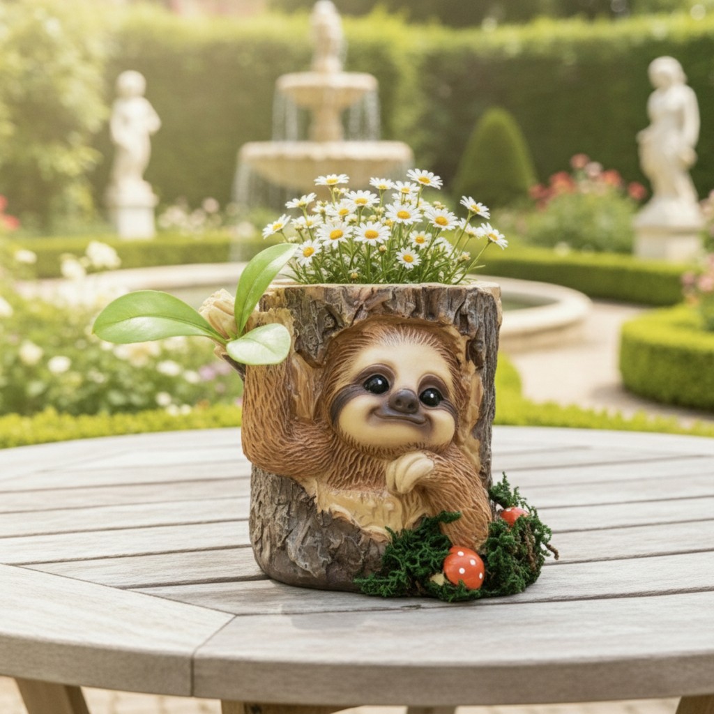 Sloth Planter Nhựa mọng nước Planter Sloth Flowerpot Whimical Trang trí Hộp đựng mọng nước Dễ thương