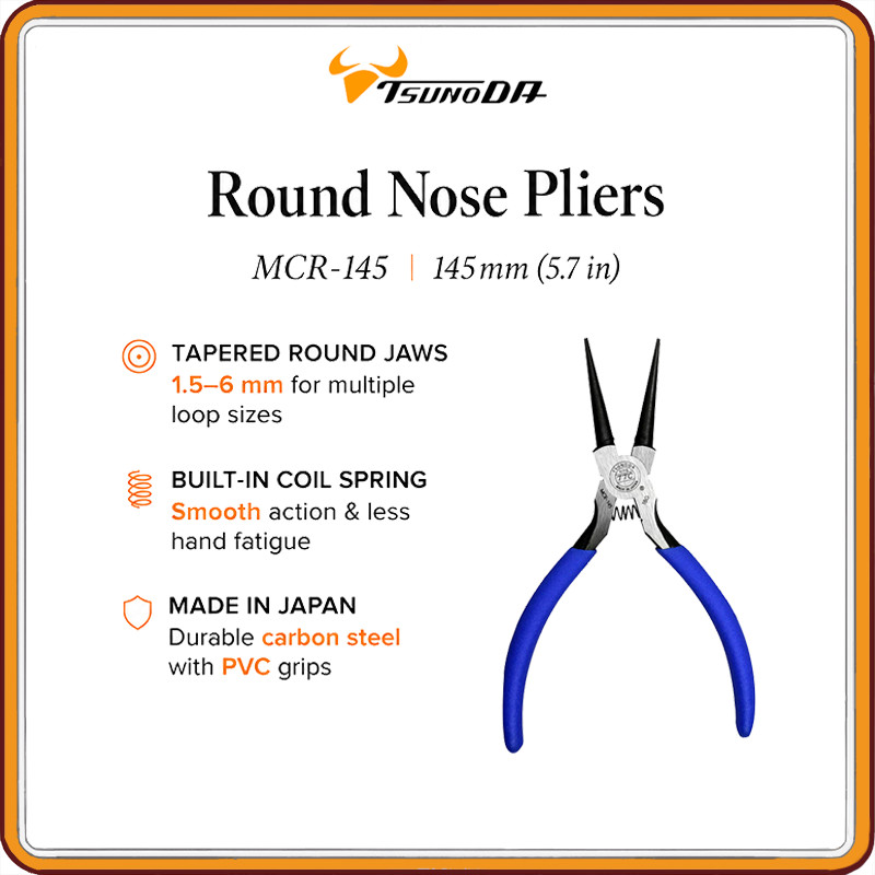 TSUNODA King TTC Round Nose Pliers MCR Series for Jewelry Making & Wire Wrapping