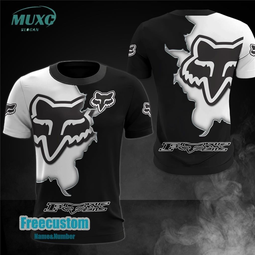 Áo thun Unisex in hình Fox Racing 3D, Áo thun ngắn tay thể thao thông thường đường phố mới mùa hè