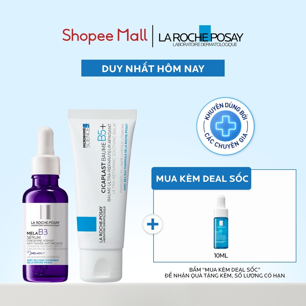 Bộ đôi dưỡng sáng và phục hồi da La Roche-Posay Cicaplast Baume B5+