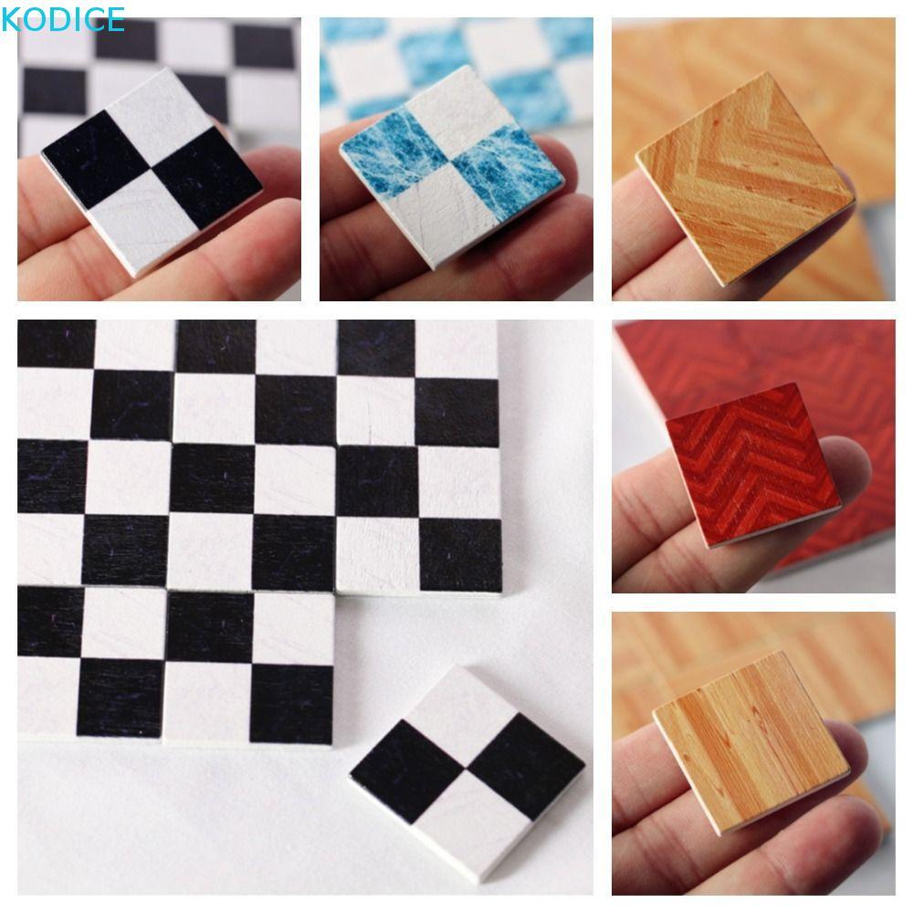 KODICE 9 Cái / bộ Sàn Gỗ DollHouse, DIY Square 1: 6 / 1: 12 Nội Thất Nhà Búp Bê, Đồ Chơi Giáo Dục Dễ