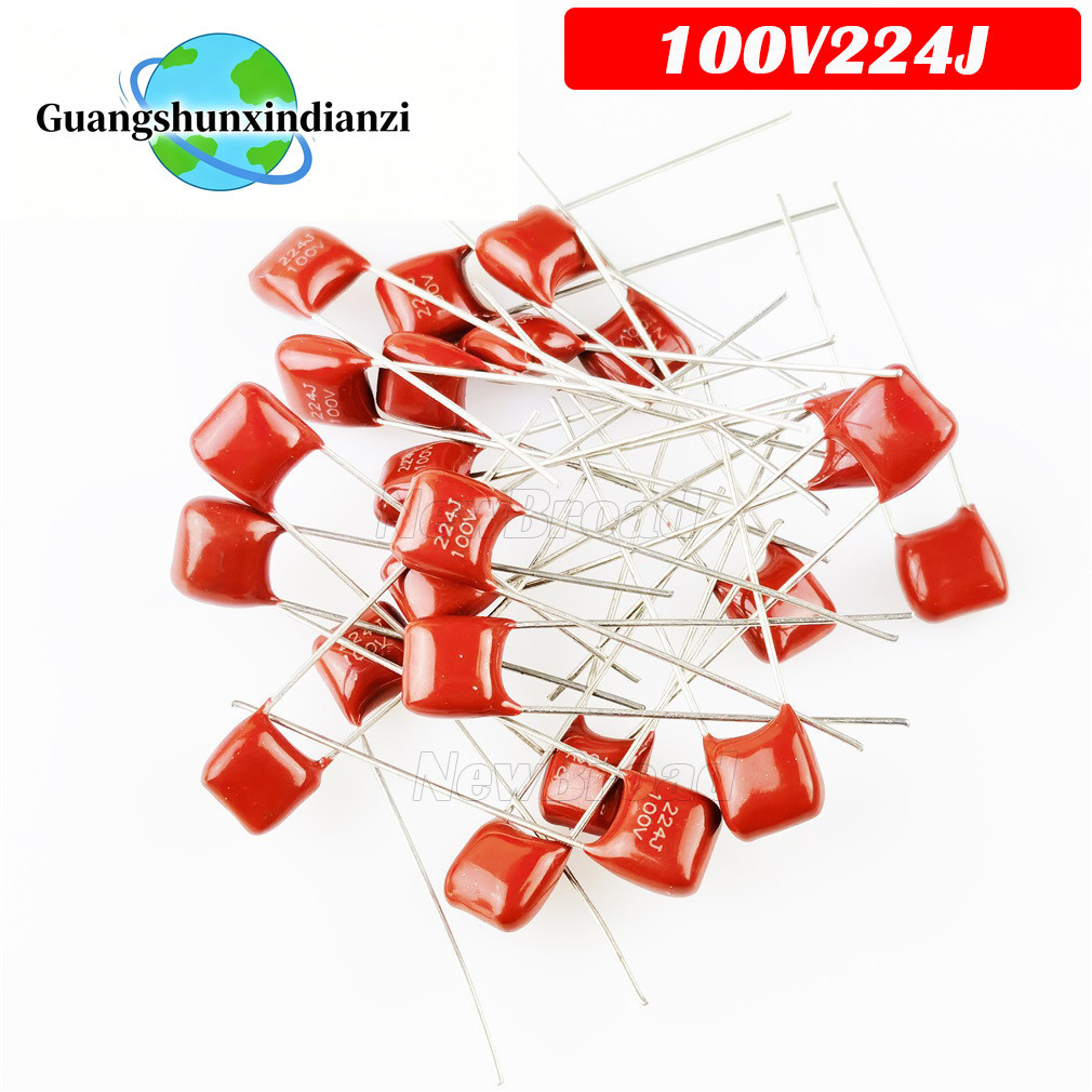10 Chiếc 100V224J 220nf Pitch 5MM 224J 100V CBB Polypropylen tụ điện 224J100V