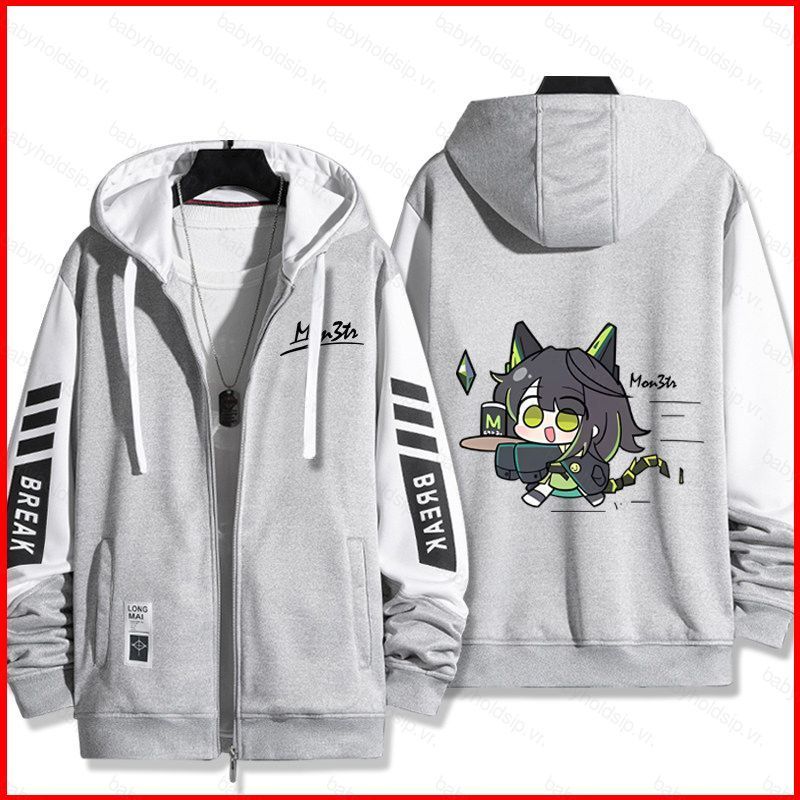 BS1 Arknights Kaltsit, AMa-10 anime dây kéo Áo khoác Hoodie Unisex Top SB1