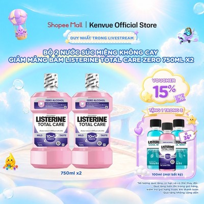 [LIVE] CB2 Nước Súc Miệng Listerine Total Care Zero 750ml