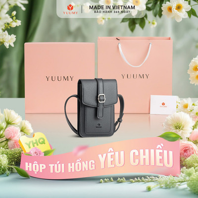 Bộ hộp quà YUUMY (Túi đeo chéo nữ YUUMY YN248 + Hộp quà YHQ2 + Túi giấy YTG2 + Túi rút BVR3838 + Thiệp cảm ơn YBT1)