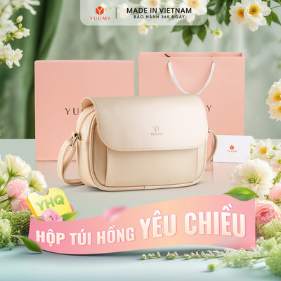 Bộ hộp quà YUUMY (Túi đeo chéo nữ YUUMY YN332 + Hộp quà YHQ2 + Túi giấy YTG2 + Túi rút BVR3838 + Thiệp cảm ơn YBT1)