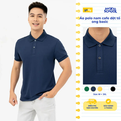 Áo Polo Nam Yody tổ ong kiểu áo thun dáng basic mềm mịn thoáng mát khử mùi chống nắng APM6325