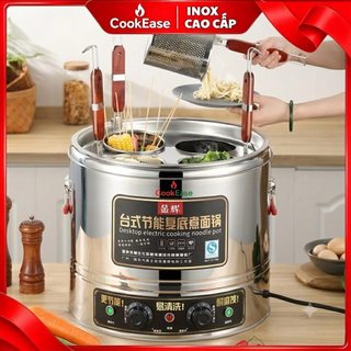 “Nồi nấu mì điện đa năng công nghiệp inox, nấu mì, cháo, hấp bánh bao, kho thịt, nấu canh, công suất lớn, giữ nhiệt tốt