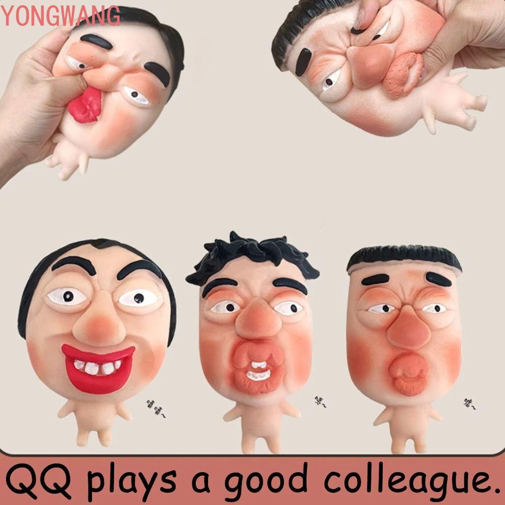 YONGWANG66ZX Đồ chơi bóp mặt xấu xí, Nhào Đồ chơi ép nhân vật biểu hiện phục hồi chậm, Đồ giác quan 