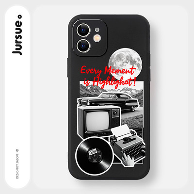 JURSUE Ốp lưng Nghệ thuật cổ điển chống sốc chống bẩn mềm cho iPhone 17 Air 16 15 14 13 12 11 PRO MAX SE 2020 X XR XS ip 8 7 Plus MZ5070669