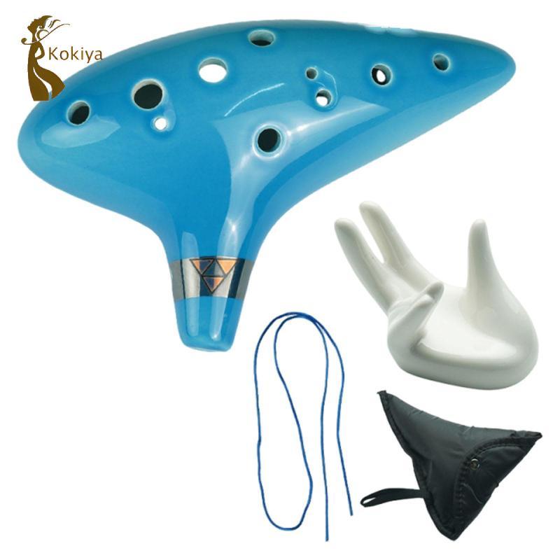 Ocarina Nhạc cụ 12 lỗ bằng gốm chất lượng cao cấp Màn hình âm nhạc cho trẻ mới biết đi Quà tặng sinh