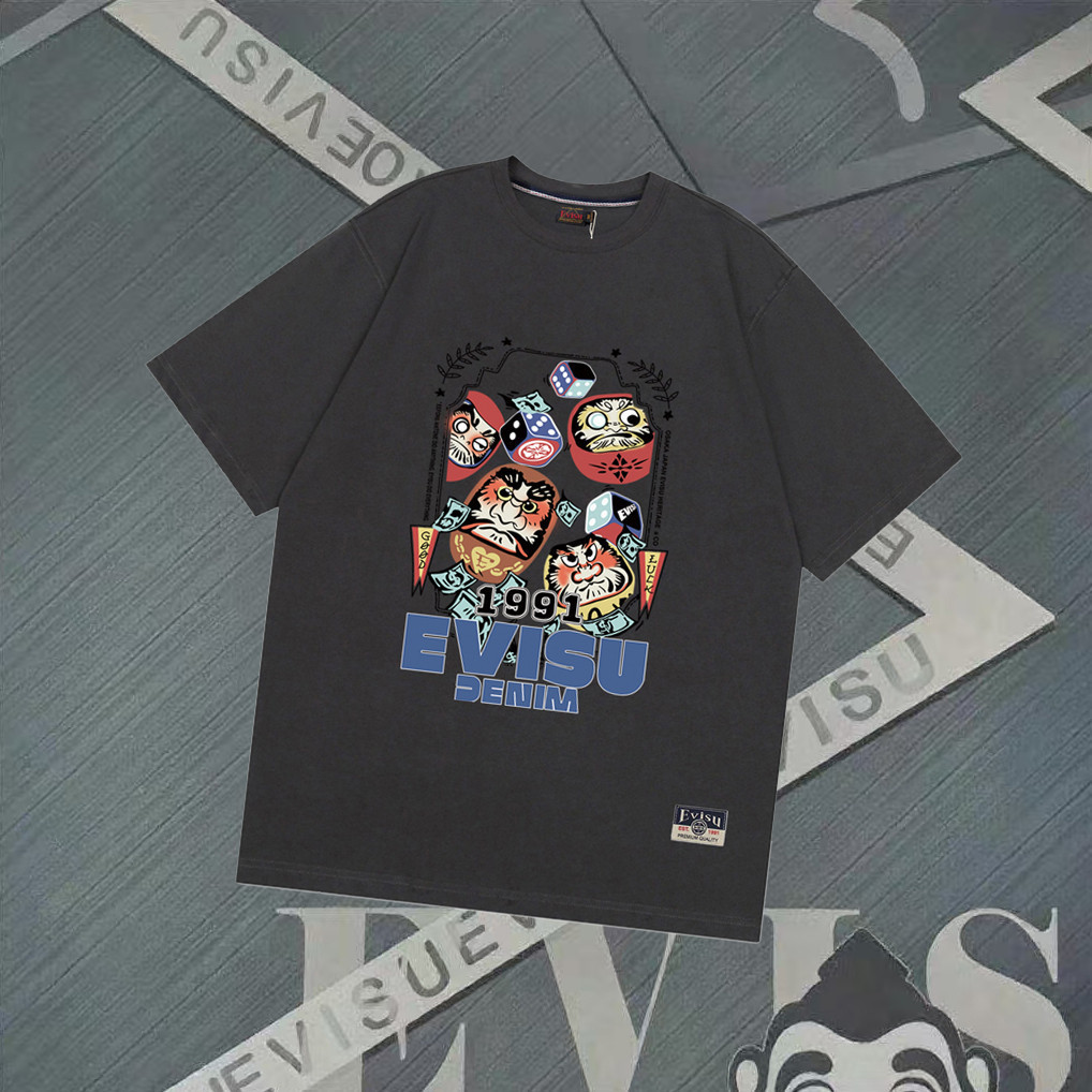 Áo thun Evisu / Áo thun Evisu Nam Nữ Áo in hình Áo thun thể thao Áo ngắn T Home 0SEX