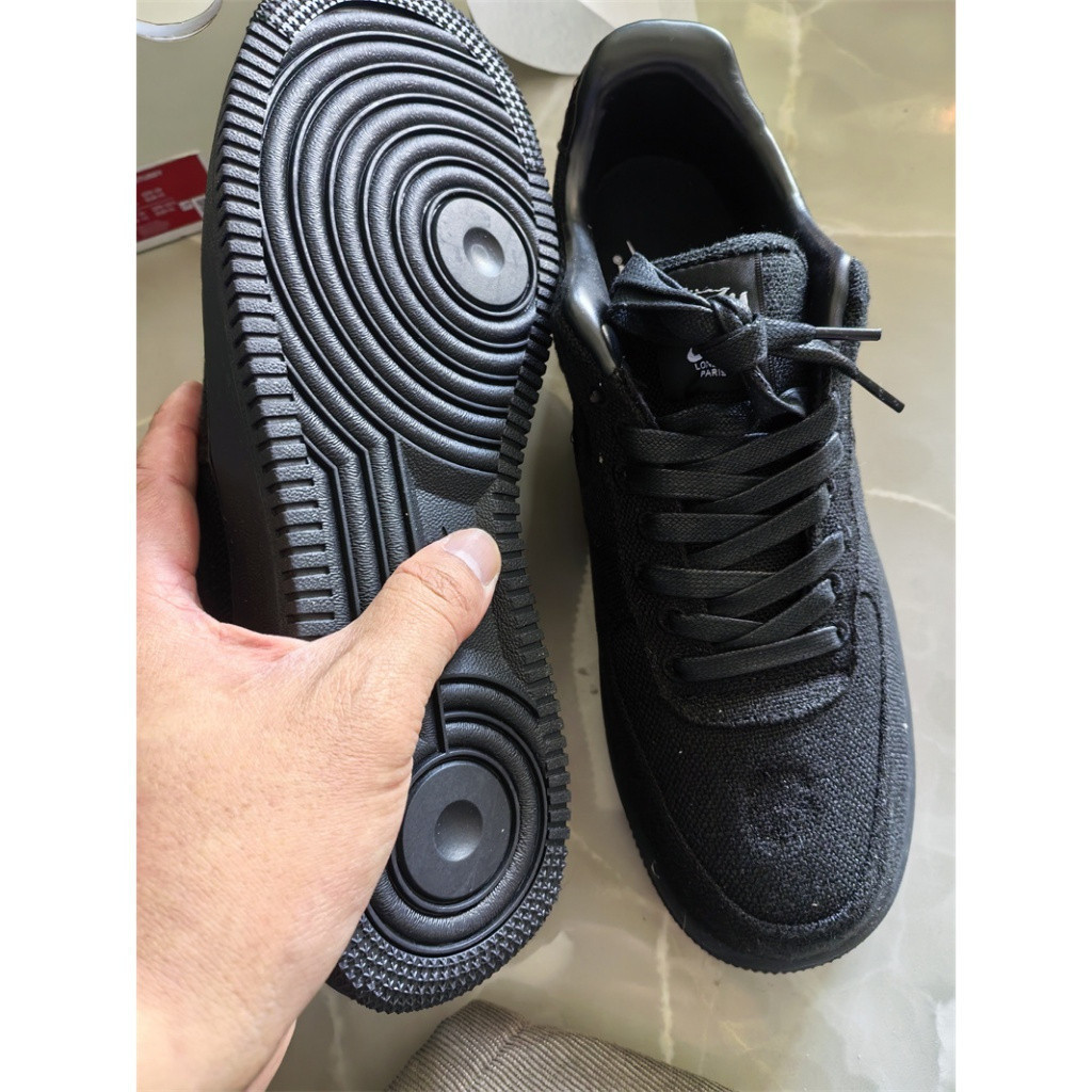 Stussy Air Force AF1 giày thể thao cổ thấp "Triple Black" giày thể thao nam màu đen