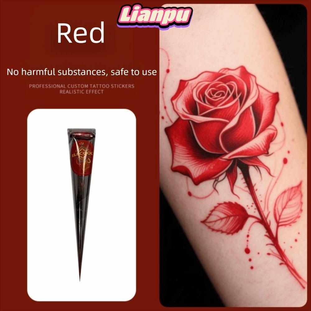 LIANPPH Henna Tattoo Cream, Black Brown Semi-permanent Henna Paste Cone, Tattoo Cream Tạm thời Dễ sử
