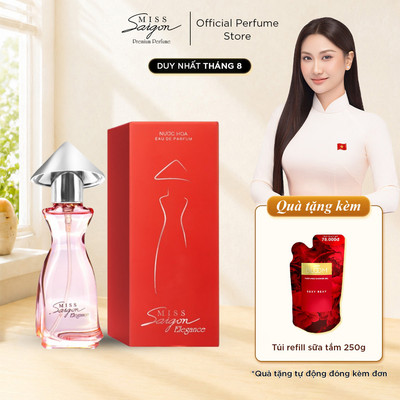 [Live] Nước Hoa Nữ Miss Saigon Elegance Ruby Hương Ngọt Ngào 15ml - Tặng 1 Túi Refill Sữa Tắm 250g