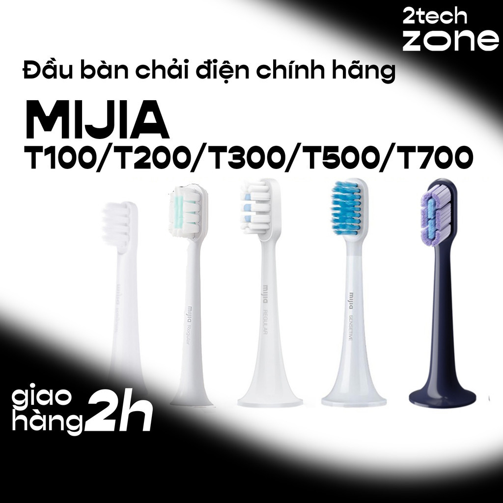 Đầu bàn chải điện thay thế chính hãng cho Mijia T100, T200, T300, T500, T700 - Lông DuPont mềm mại