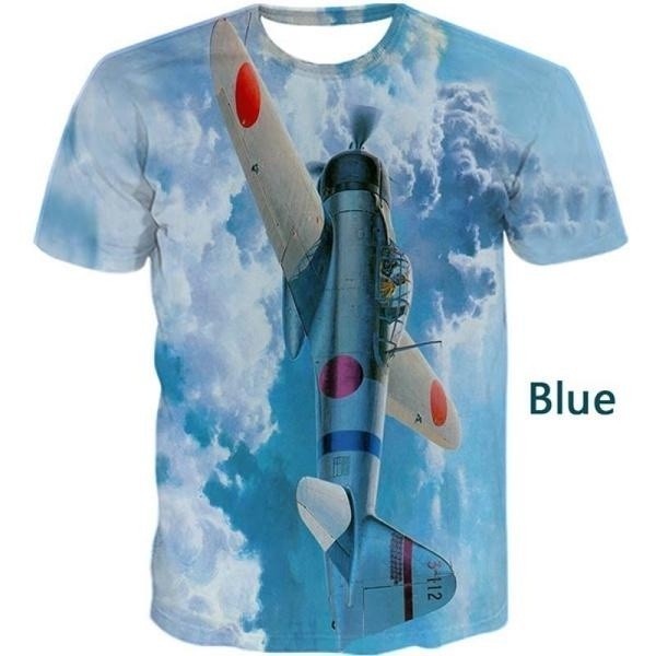 Áo thun ngắn tay khô nhanh Unisex – Áo thun in 3D Fighter Jet, Size thường ngày mùa hè