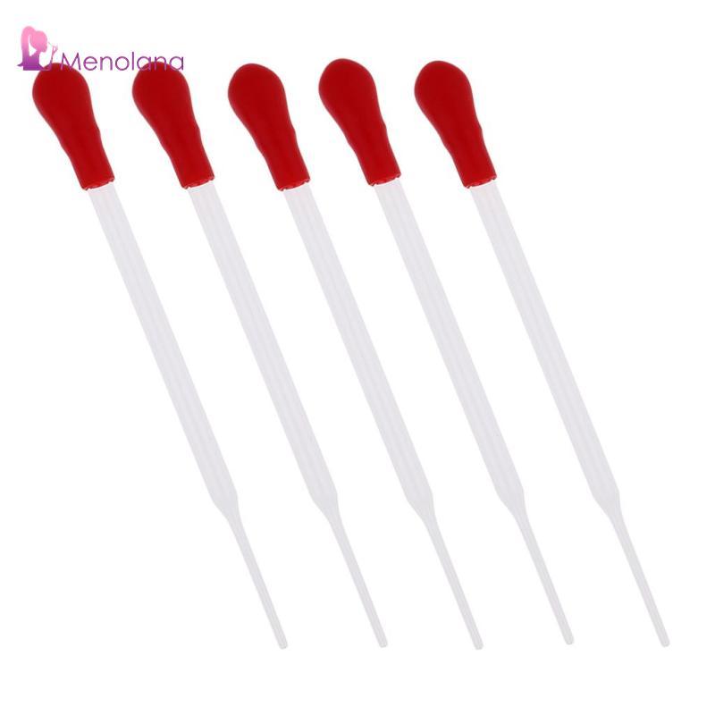 Menolana 5x Glass School Lab Pipet Dropper Transfer Liquid Pipet Với Cao Su Đỏ
