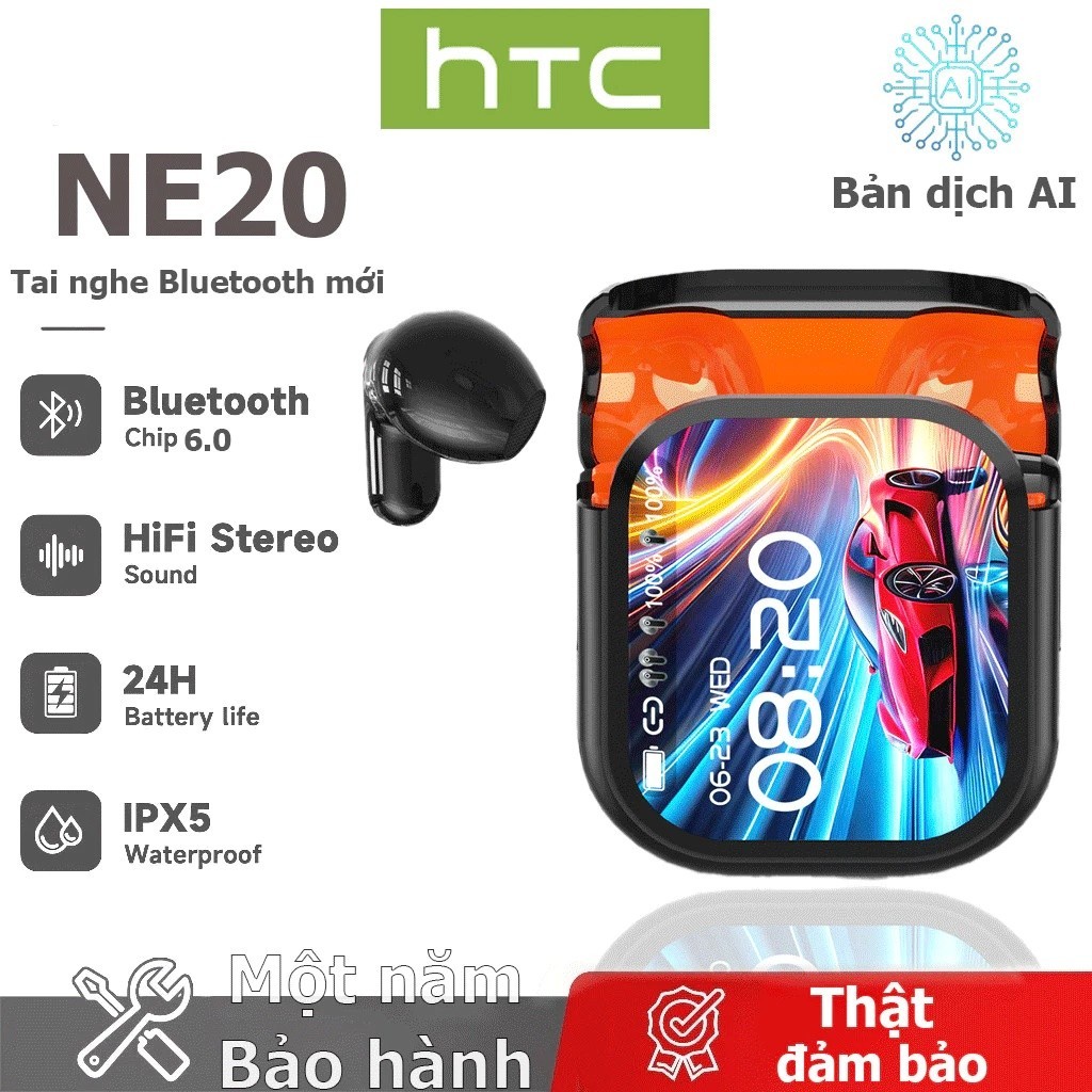 Bảo hành một năm HTC NE20 AI Tai nghe Bluetooth dịch thời gian thựcTWS Bluetooth 6.0 Chất lượng âm t