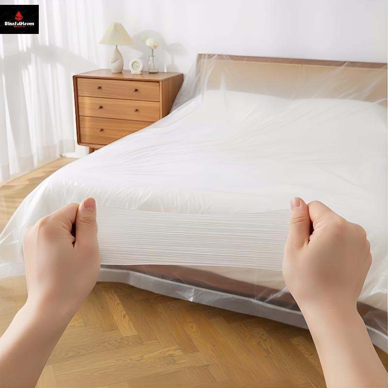 Tấm trải giường chống nước dùng một lần trong suốt Tấm bảo vệ nội thất Tấm nệm chống bụi cho phòng k