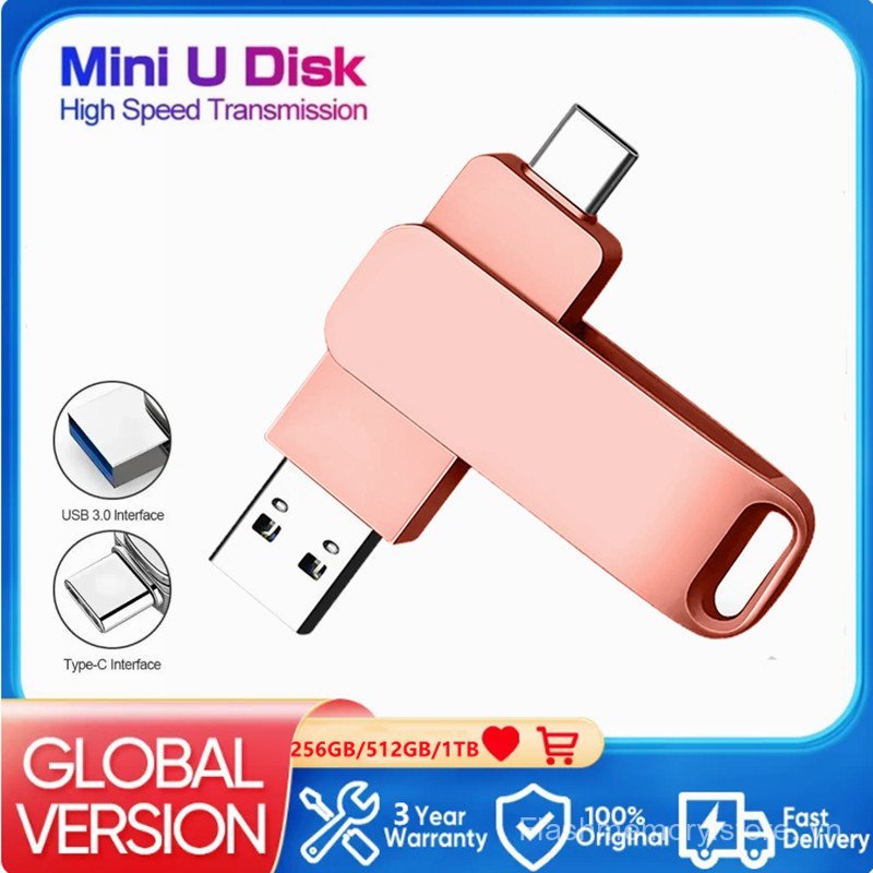 Pendrive USB Stick Key Ổ đĩa Flash USB 512GB 1TB Kim loại TYPE-C Tương thích với iPhone15 / 16 / 17