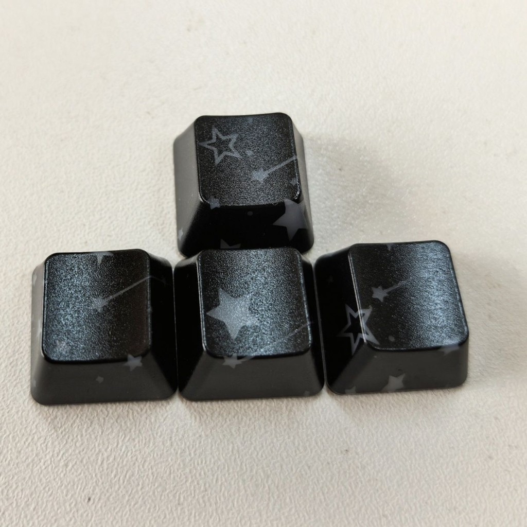 Đen Sao Băng Tắm Keycap OEM Profile ABS R1 1U 4 Chiếc Phím Mũi Tên Bổ Sung Keycaps Sáng Ngôi Sao Tru
