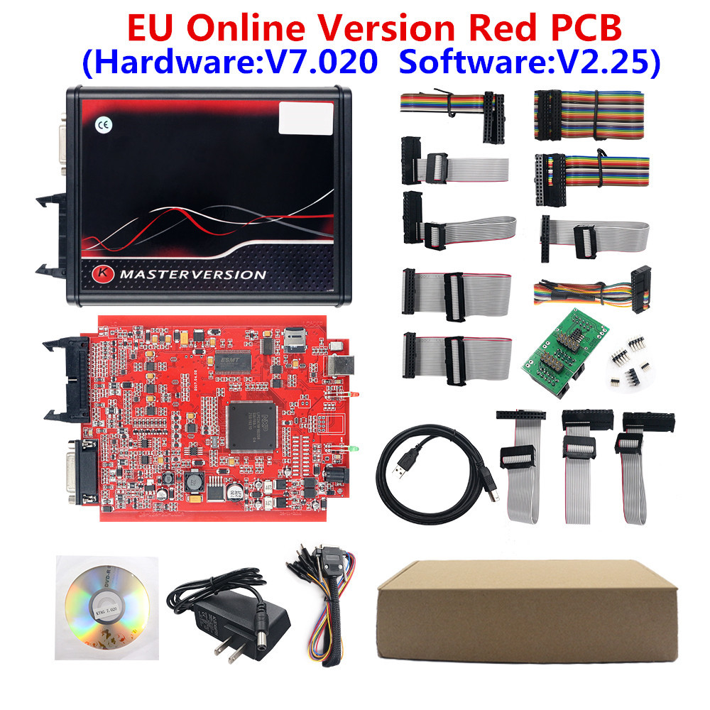 OBD2 Xe Tải ECU Chip Điều Chỉnh Bộ Dụng Cụ Lập Trình ECU Kess KTAG V2 Đỏ PCB Không Mã Thông Báo Công