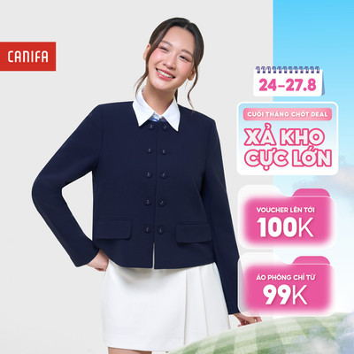 Áo khoác nữ dài tay dáng ngắn cổ tròn CANIFA 6OT25W014
