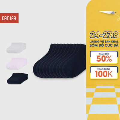 Combo 5 đôi tất unisex trẻ em CANIFA cổ trung mềm mại thoáng khí 3AX26A001