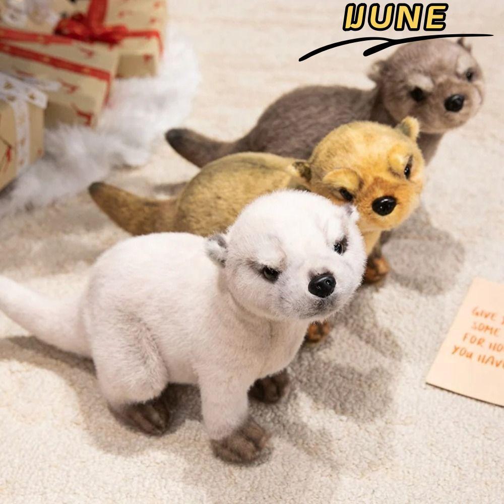 IJUNE Otter Búp bê sang trọng, Tư thế nằm Búp bê Otter 38CM, Mô phỏng tinh tế Otter Plush Thú nhồi b