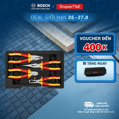 Bộ kềm cách điện VDE đa năng 4 món Bosch chất lượng chuẩn Đức