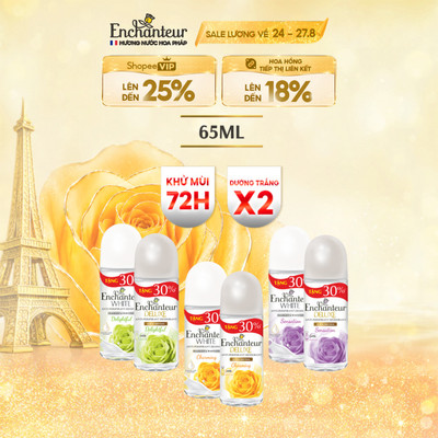 [KỶ NIỆM 30 NĂM] Lăn Khử Mùi Nữ Hương Nước Hoa Enchanteur Delightful/Glamour/Sensation/Charming 65ml