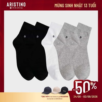 Combo 5 tất nam cổ trung dệt bo chun mềm ARISTINO - BIZMEN mix màu BSC013EDP05