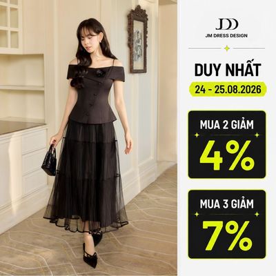 Set Áo Kiểu Trễ Vai Vạt Lệch 2T47.2606, Chân Váy Dáng Dài Dập Ly 4L14.2606, Set Đồ Phong Cách Thanh Lịch Hiện Đại By JM