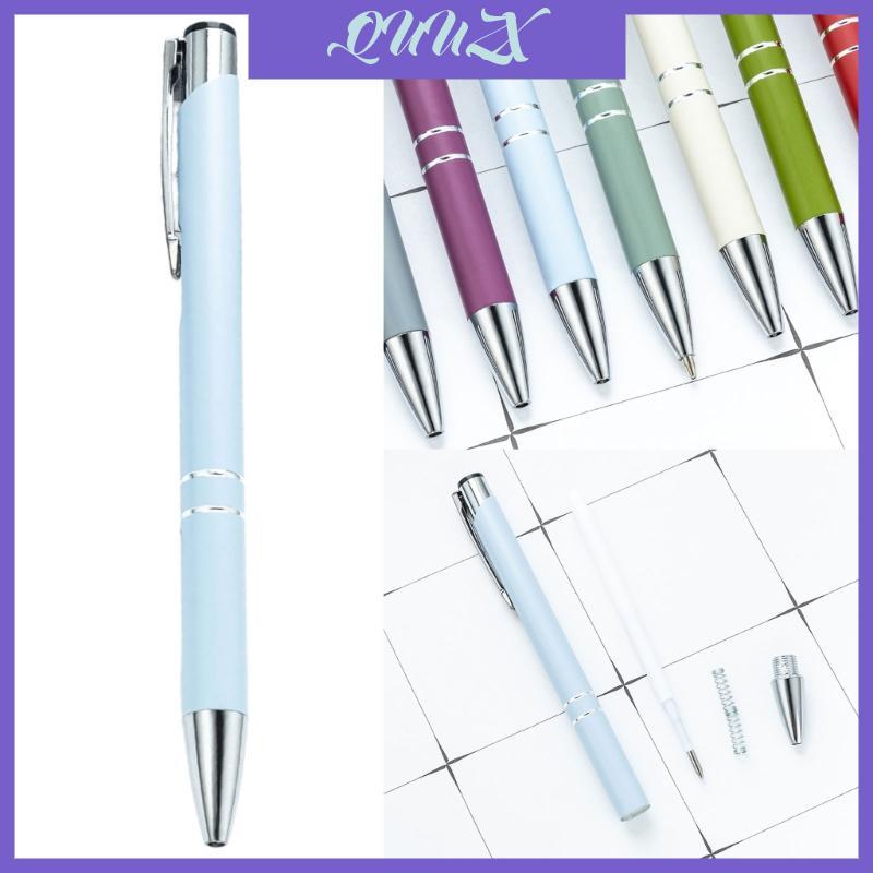 QUU 6 Chiếc 1 0mm Bút Viết Kim Loại Bút Bi Bút Dầu Bút Bi Có Thể Thu Vào Bút Bi