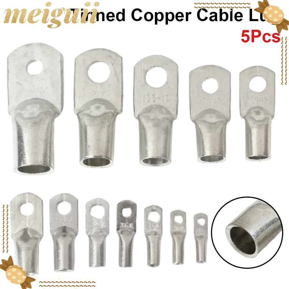 MEIGUII 5 Cái Chốt Cáp Đồng Đóng Hộp, 6 / 10 / 16 / 25mm2 14-2AWG Vòng Uốn Thiết Bị Đầu Cuối, Đầu Nố