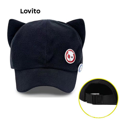 Lovito Phong cách thường ngày Mũ thông thường Tai mèo trơn Mũ dễ thương Eva dành cho nữ LFA42217