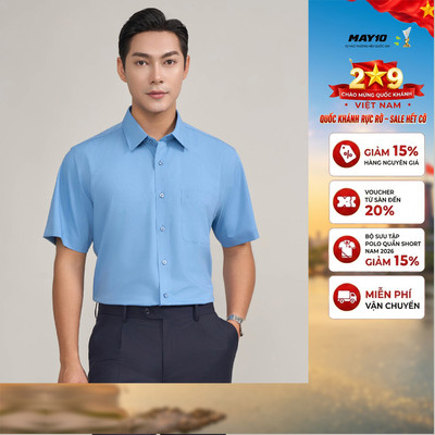 Áo Sơ mi nam cộc tay May 10 form Regular mã 010124030 AH364