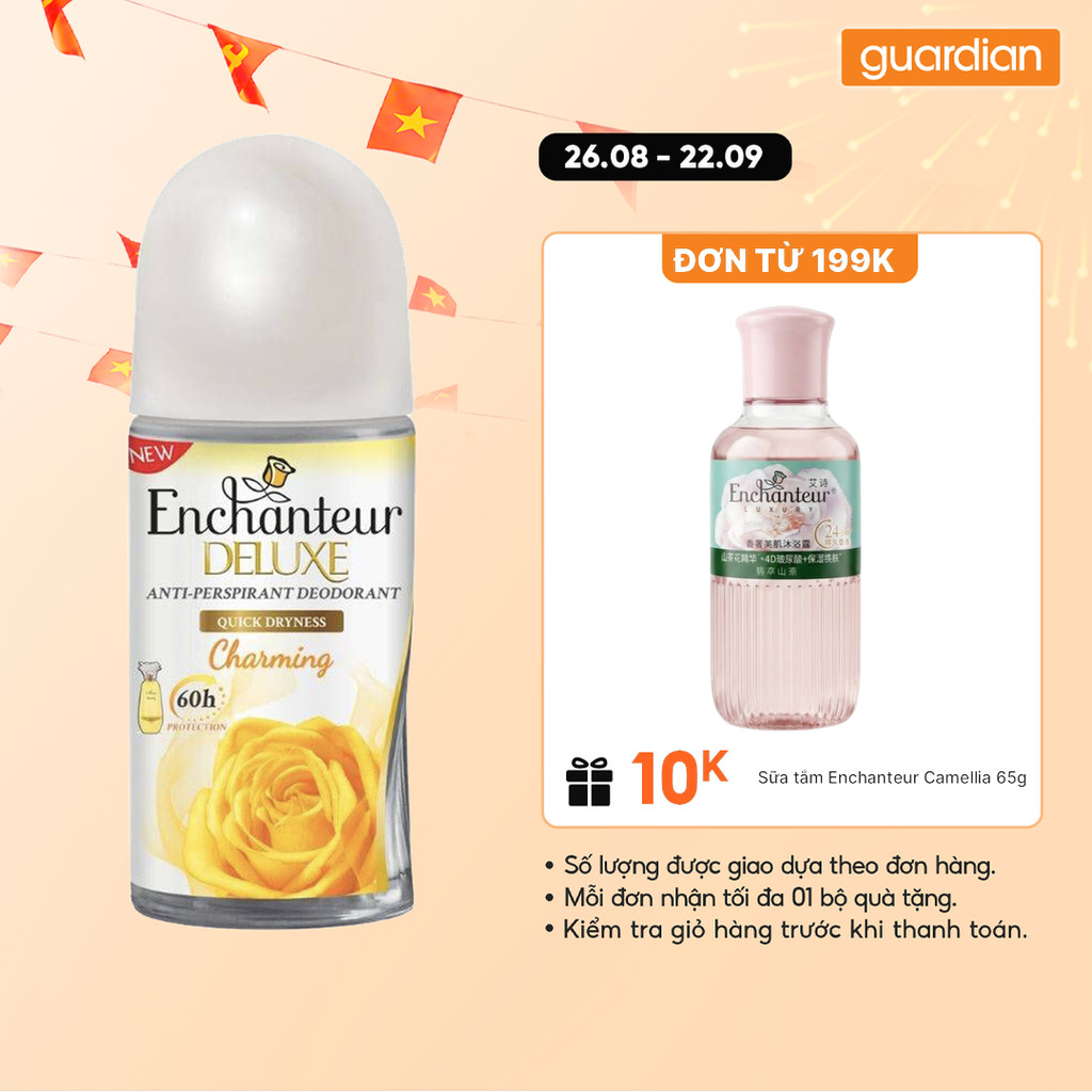 Lăn Khử Mùi Enchanteur Deluxe Charming Hương Nước Hoa 50Ml