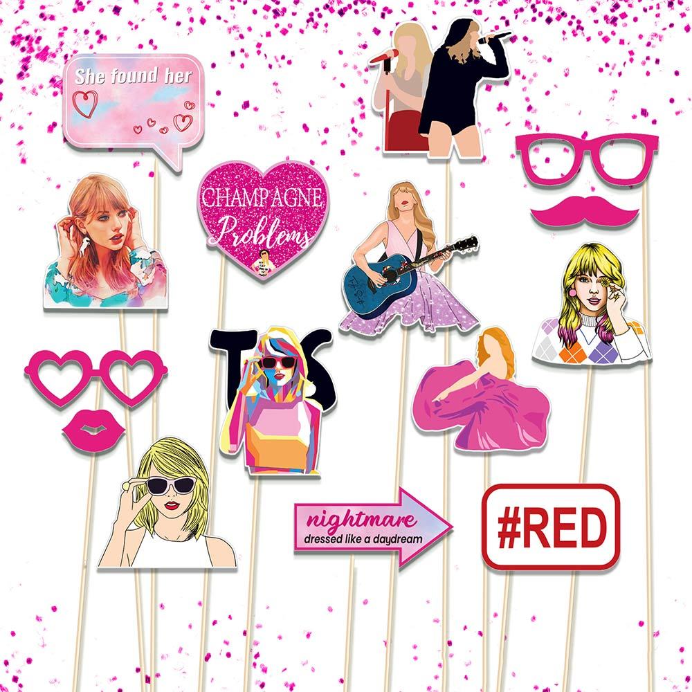Singer Themed Photo Booth Props Music Birthday Party Decorations, Funny Paper Photo‑Booth Accessorie