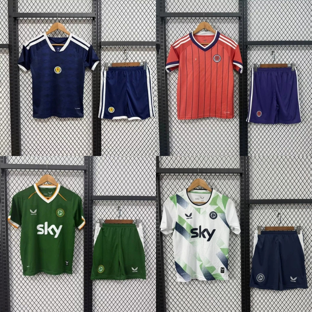 2026 Đội tuyển quốc gia Sân nhà / Sân khách Ireland Scotland Jersey Bộ áo bóng đá trẻ em Tên tùy chỉ
