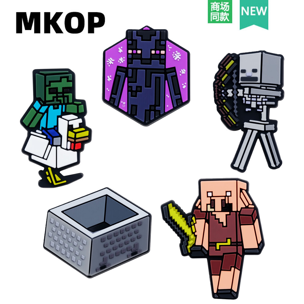 Mkop Lỗ Giày Phụ Kiện Cao Cấp Sense Khóa Giày Minecraft Giày Gỗ Hoa Trang Trí Khóa Thích Hợp Cho Chữ