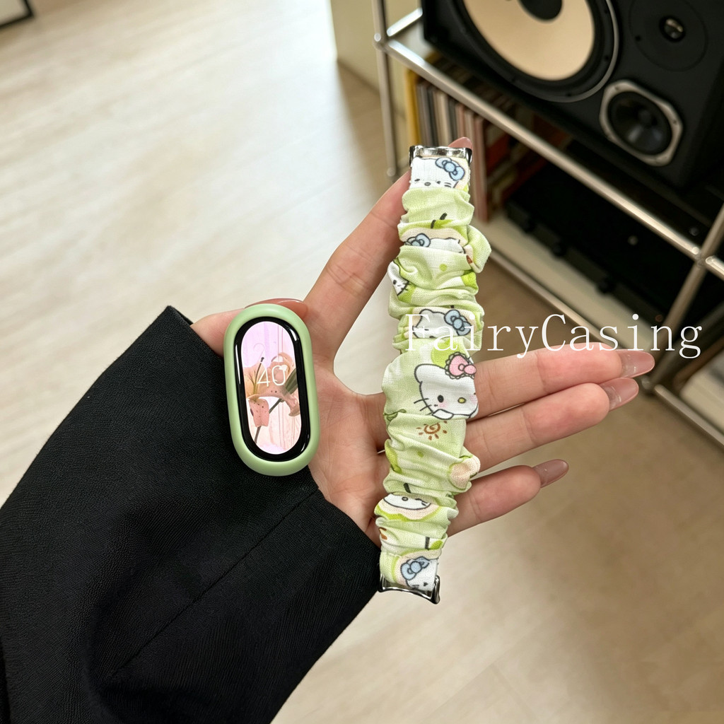 Ốp Lưng Silicon + KT In Dây Đeo Đàn Hồi Cho Xiaomi Mi Band 10 9 8 Vòng Tay NFC Cho Mi Band 10 9 Phiê