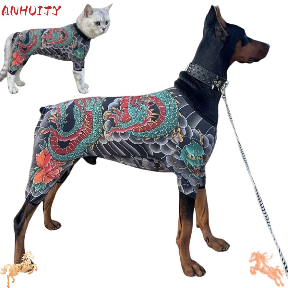 ANHUITYJ Dog Cat Tattoo Jacket, Áo Vest hình xăm thú cưng thoáng khí như thật, Sáng tạo mát mẻ vừa v