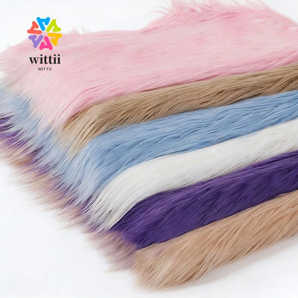 Vải lông giả WITTII, Vải lông giả dài màu trơn dài 9cm, Phụ kiện may vá Vải tóc dài 25x45cm Tóc búp 